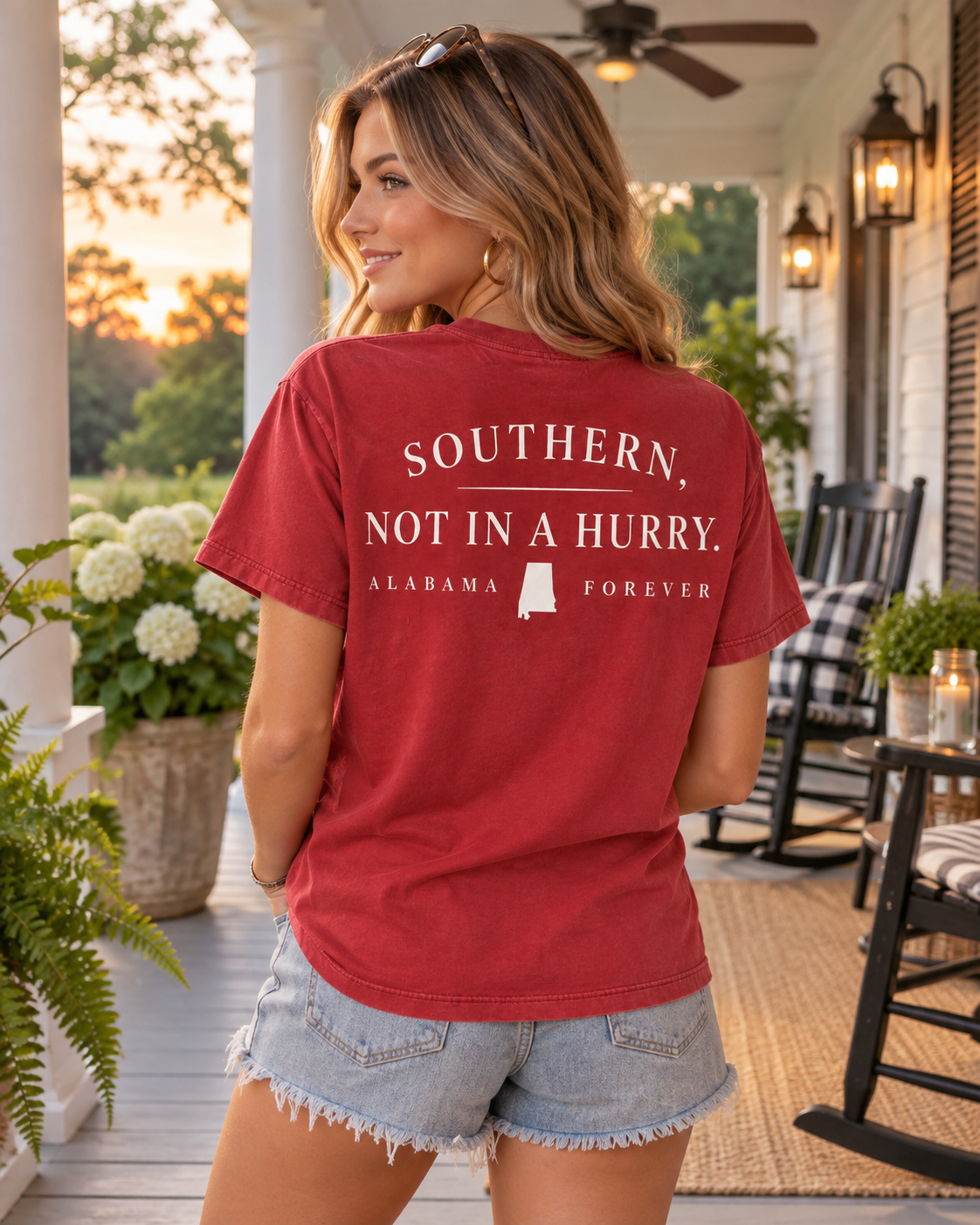 Alabama Forever - Southern, Not In A Hurry Pocket T-Shirt