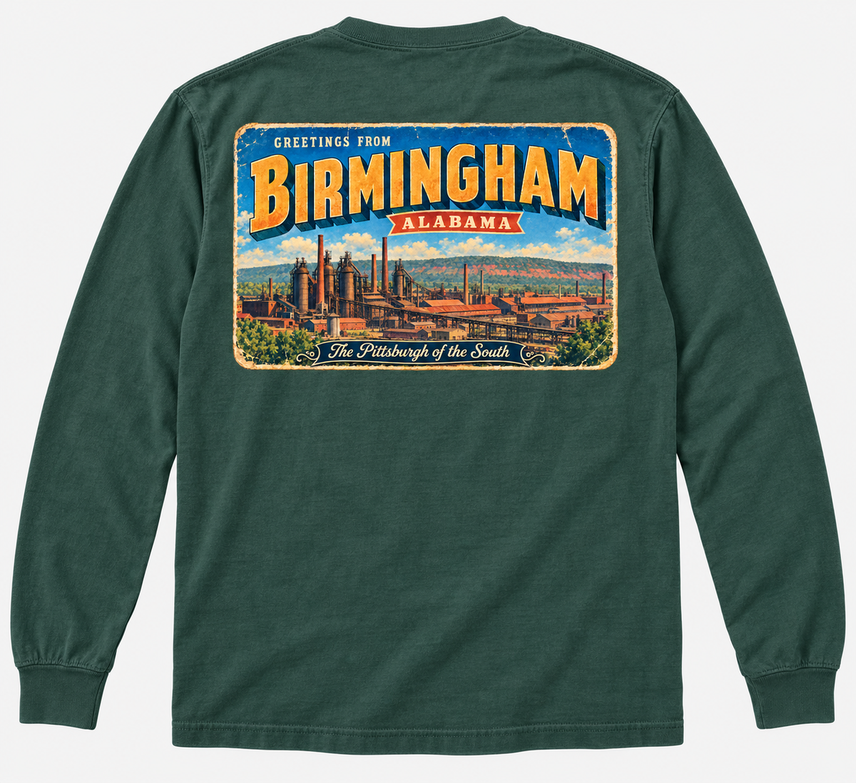 Vintage Postcard - Long Sleeve T-Shirt - Birmingham Alabama
