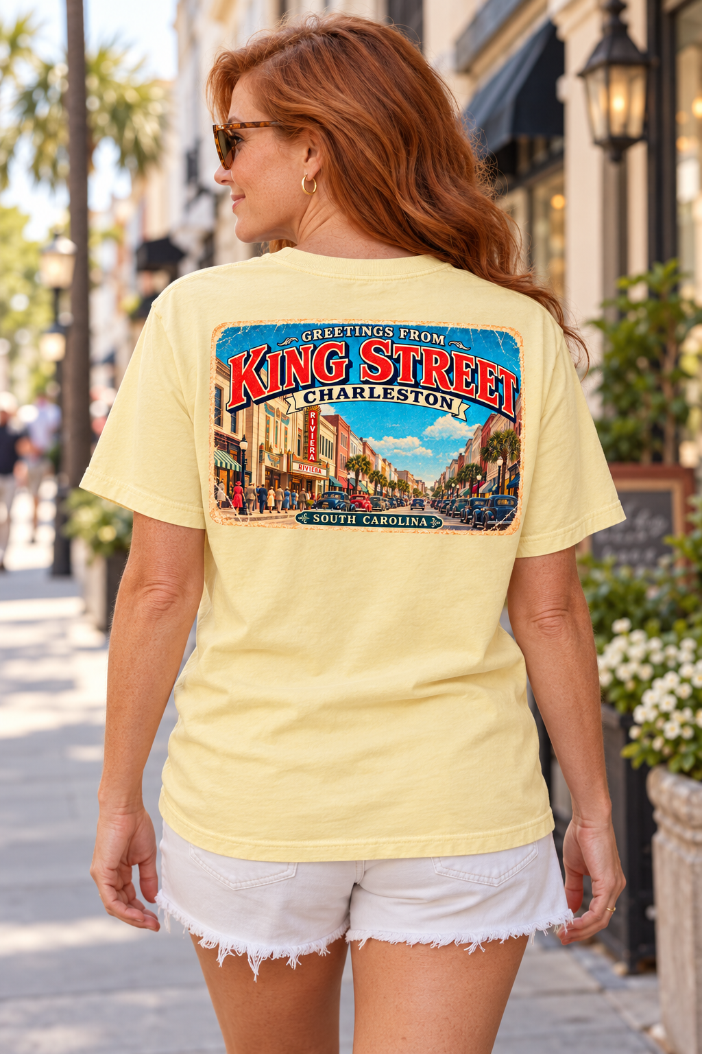 Vintage Postcard Short-Sleeve T-Shirt - King Street Charleston