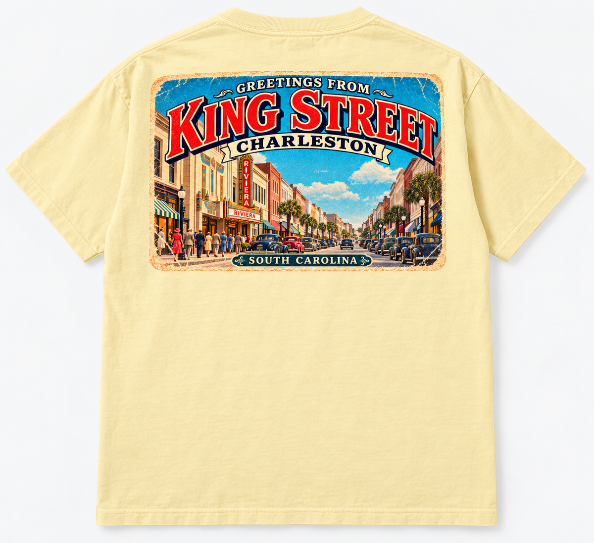 Vintage Postcard Short-Sleeve T-Shirt - King Street Charleston